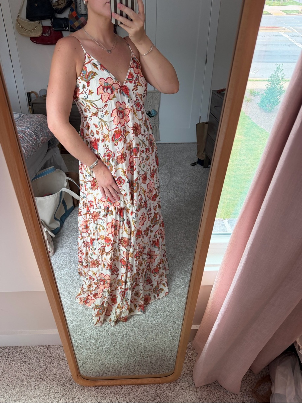 Floral V-Neck Flowy Maxi Dress